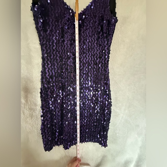 Vintage Purple Sequin Sleeveless Dress - Picture 8 of 10